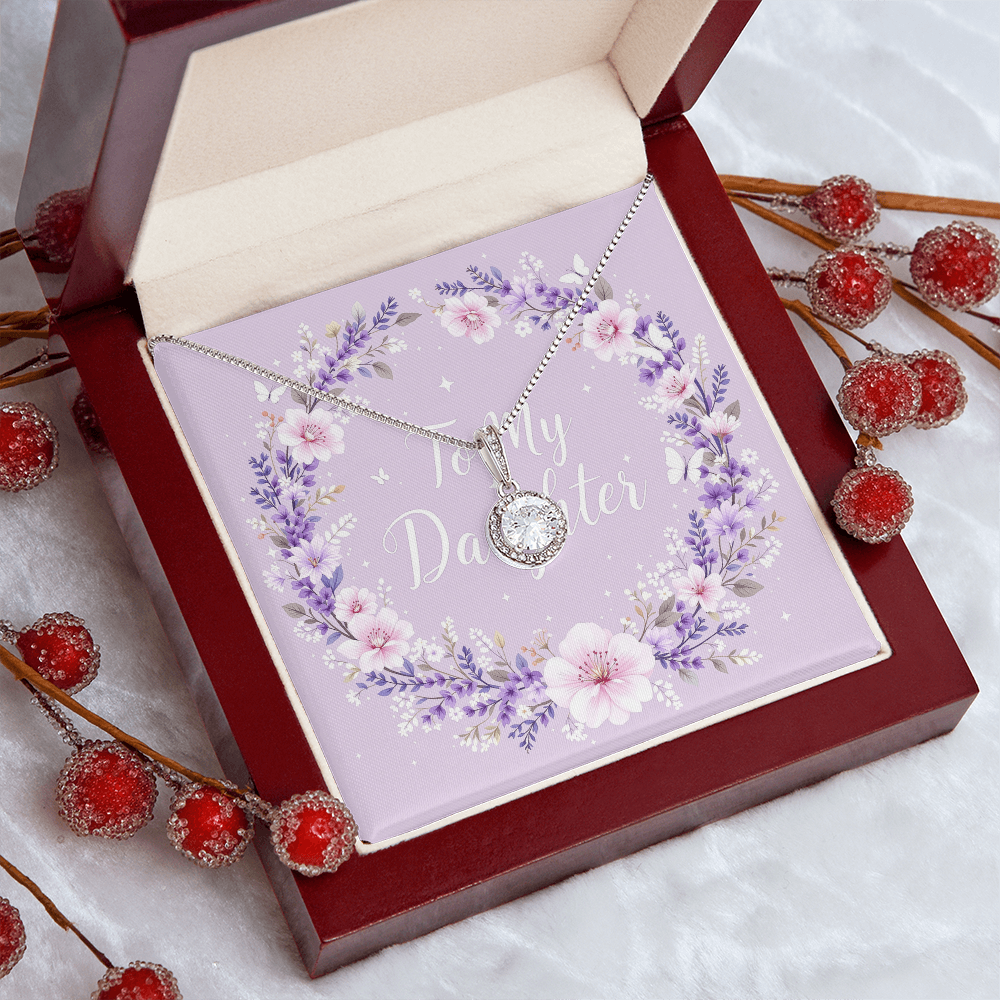 To My Daughter Necklace - Lavender Dreams II