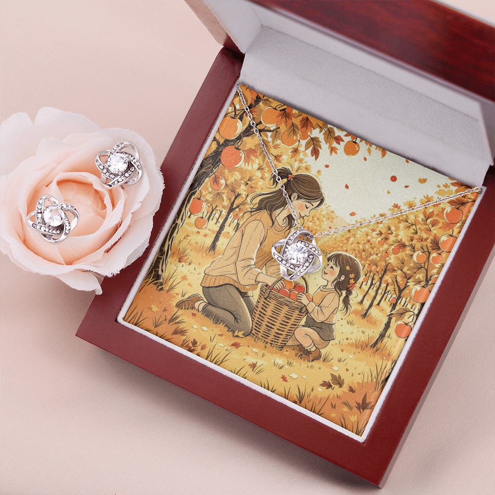 To My Mom Necklace & Earring Set - Golden Apple Orchard
