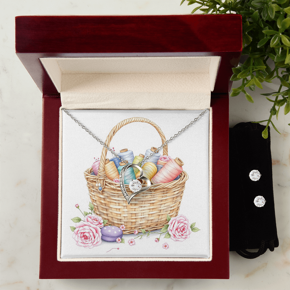 To My Mom Necklace & Earring Set - Grandma's Sewing Basket