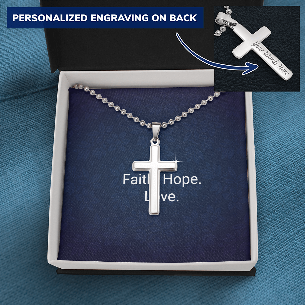 Personalized Cross Necklace - Engraved Keepsake