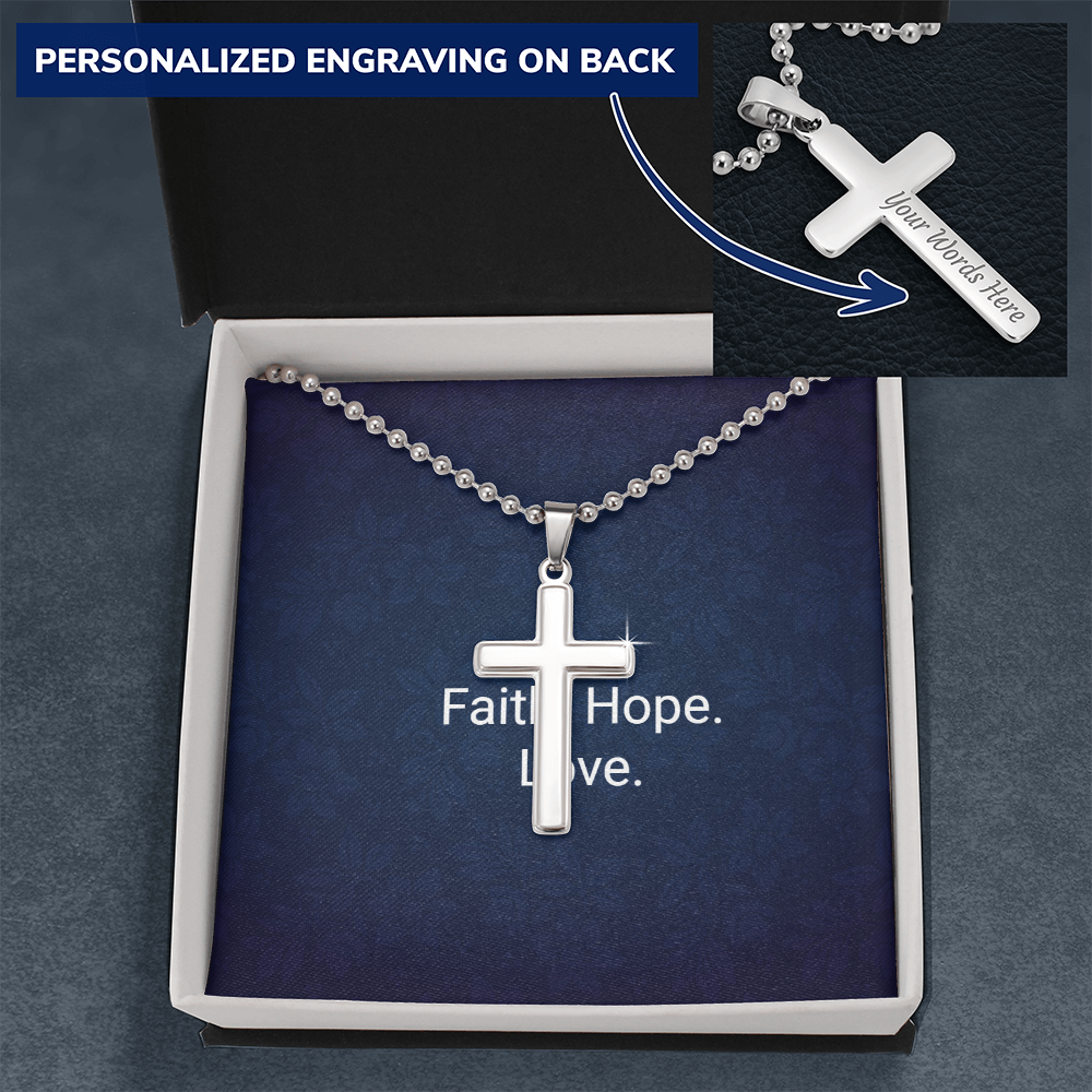 Personalized Cross Necklace - Engraved Keepsake