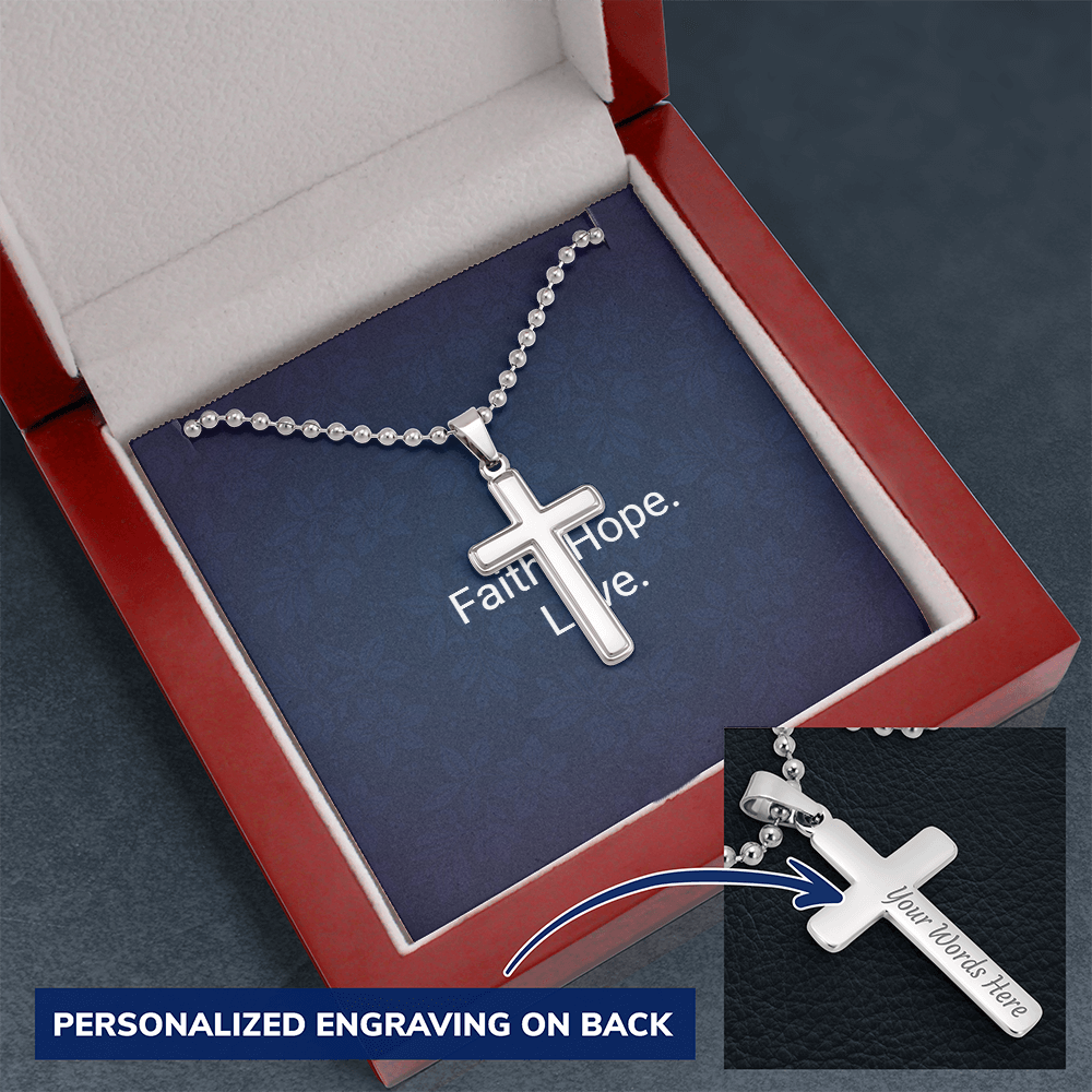 Personalized Cross Necklace - Engraved Keepsake