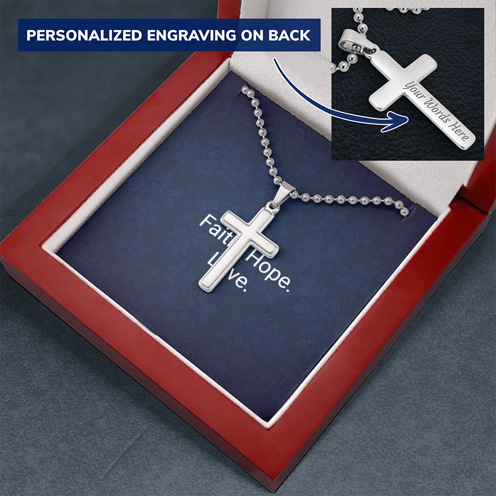 Personalized Cross Necklace - Engraved Keepsake