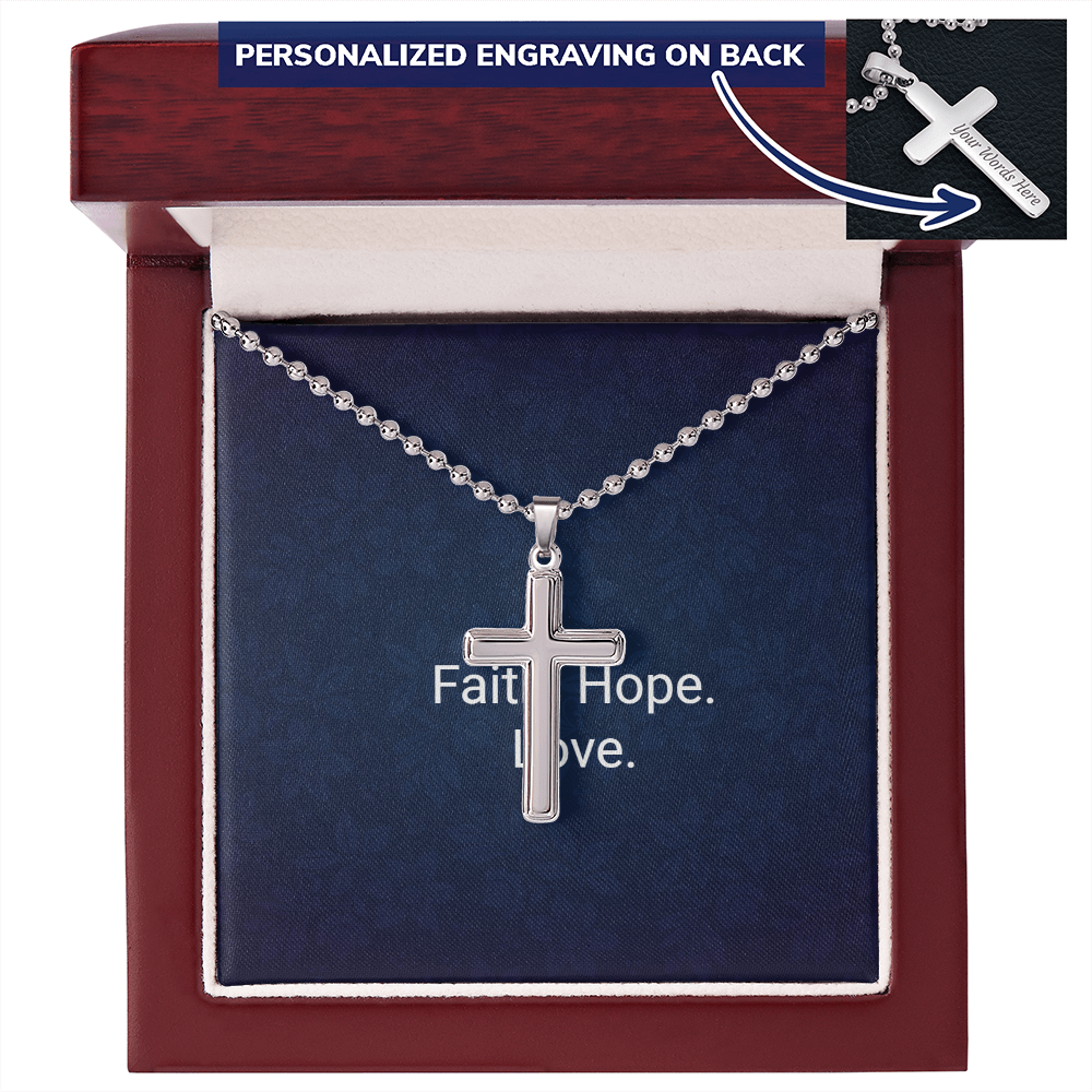 Personalized Cross Necklace - Engraved Keepsake