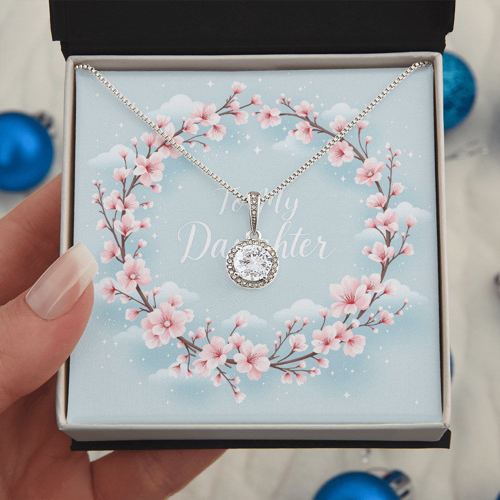 To My Daughter Necklace - Cherry Blossom Sky