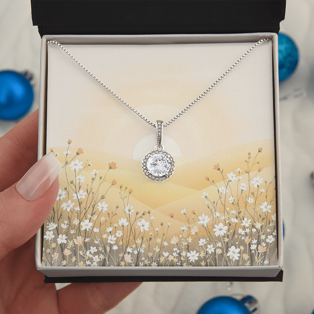 To My Daughter Necklace - Golden Meadow Sunset