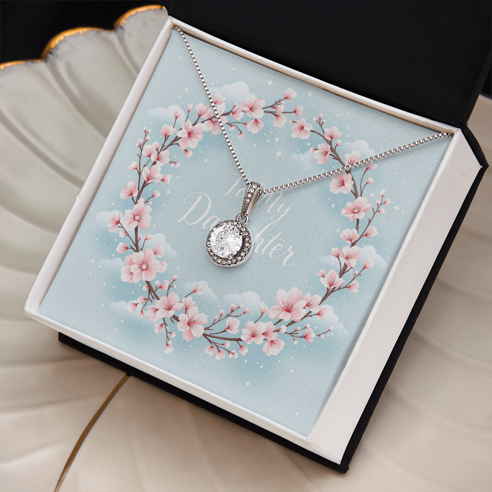 To My Daughter Necklace - Cherry Blossom Sky