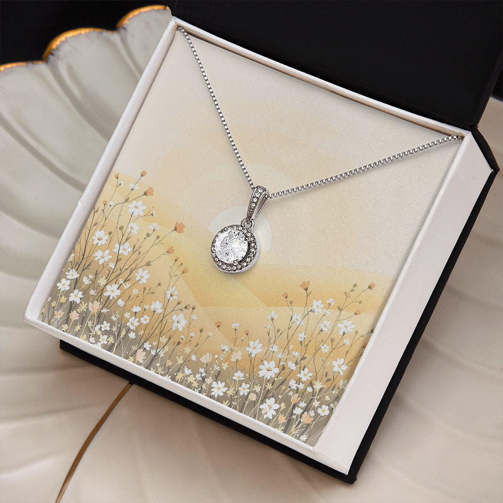 To My Daughter Necklace - Golden Meadow Sunset