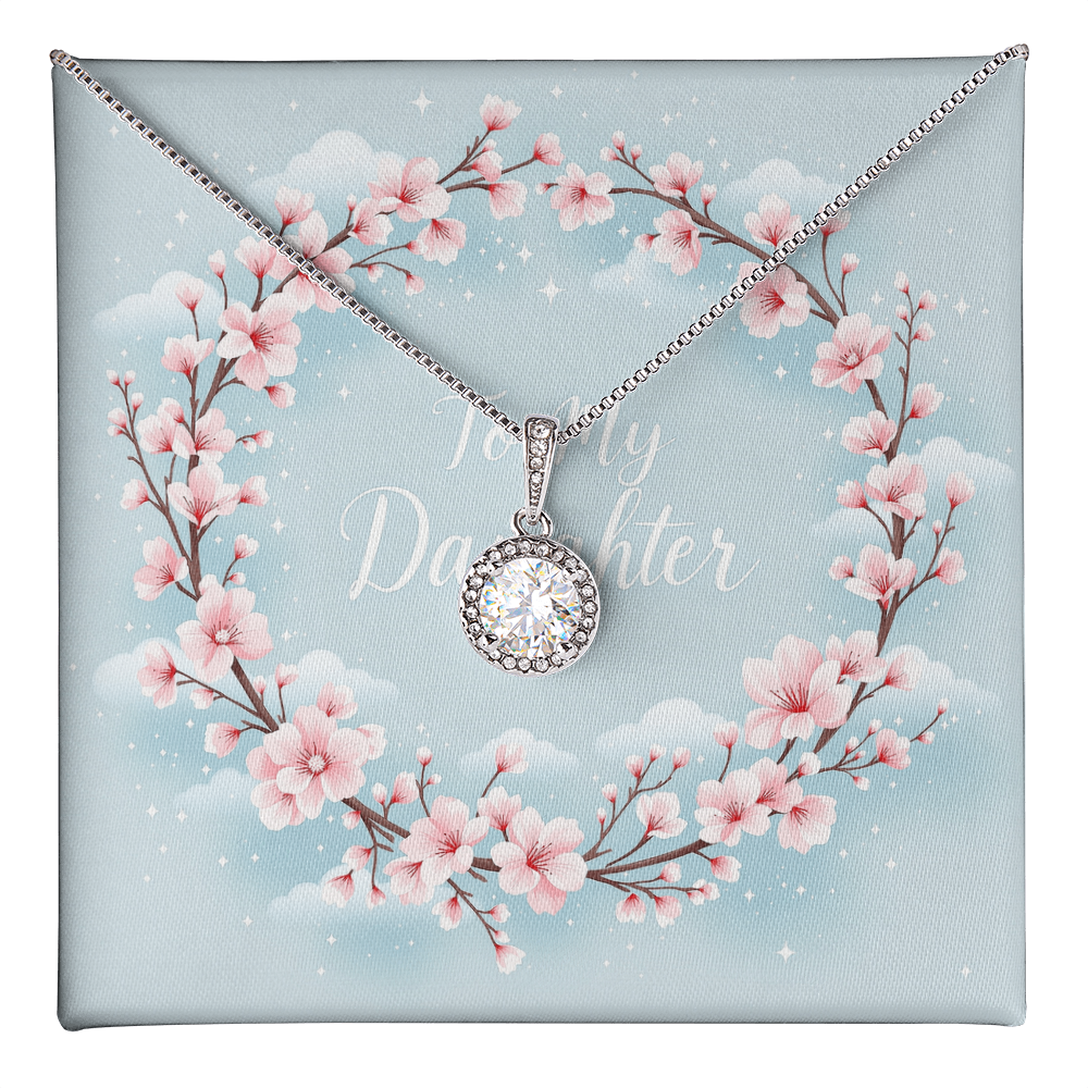 To My Daughter Necklace - Cherry Blossom Sky