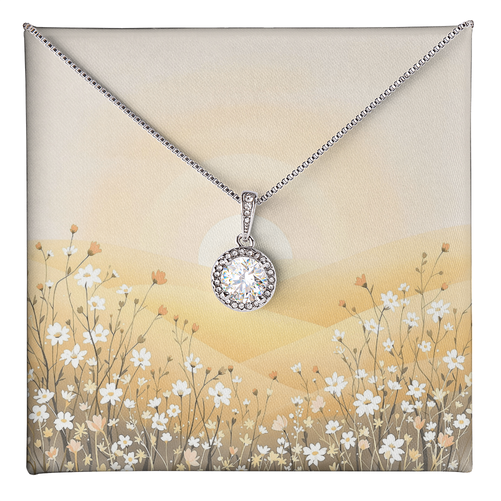 To My Daughter Necklace - Golden Meadow Sunset