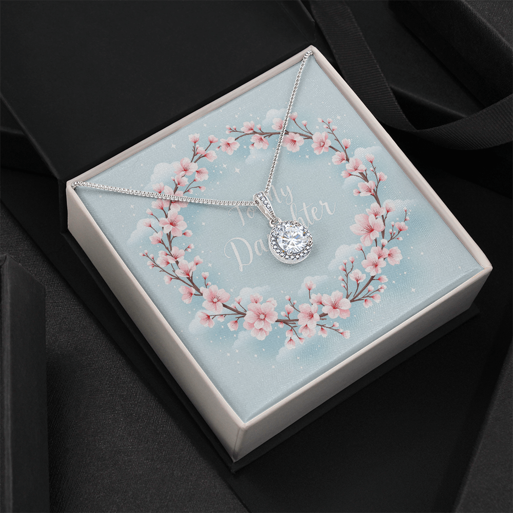 To My Daughter Necklace - Cherry Blossom Sky
