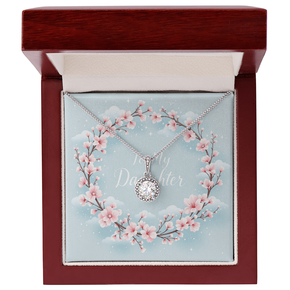 To My Daughter Necklace - Cherry Blossom Sky