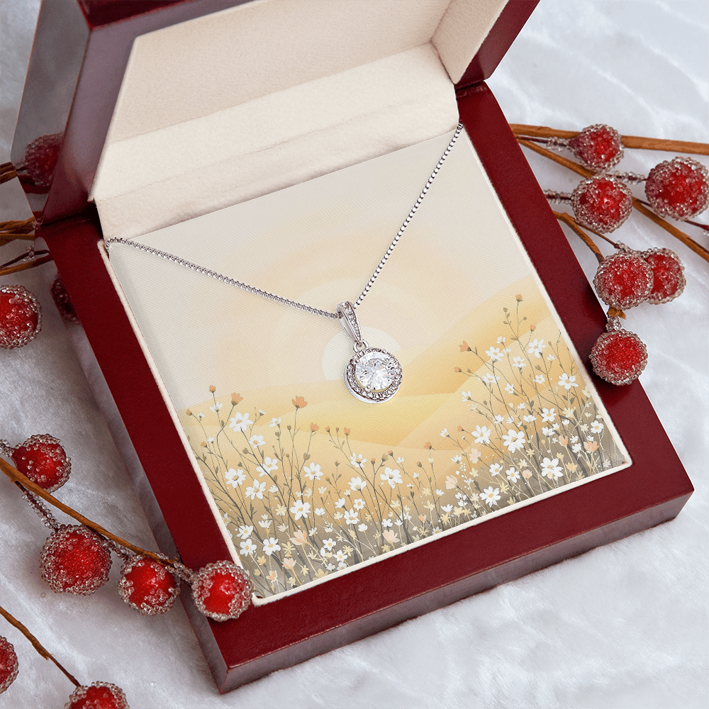 To My Daughter Necklace - Golden Meadow Sunset