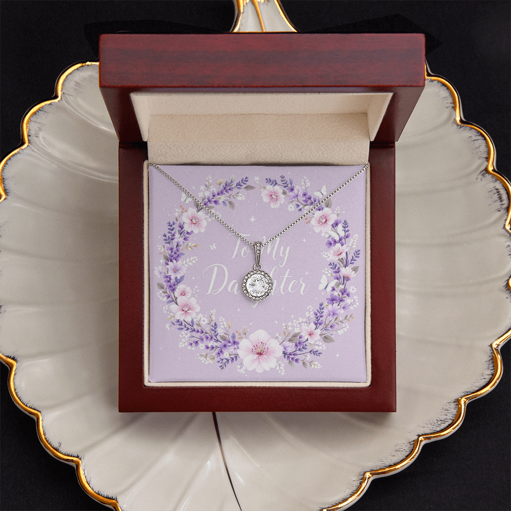 To My Daughter Necklace - Lavender Dreams II