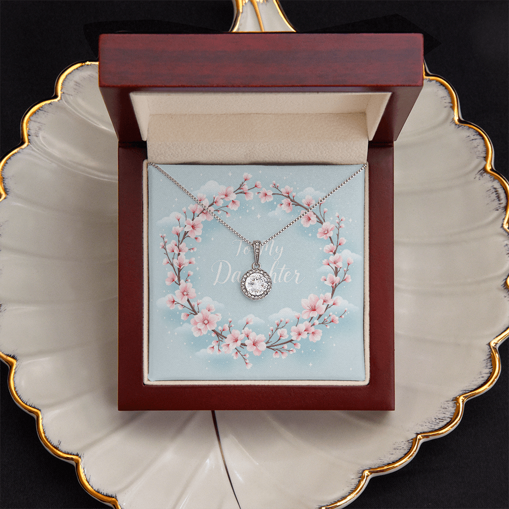 To My Daughter Necklace - Cherry Blossom Sky