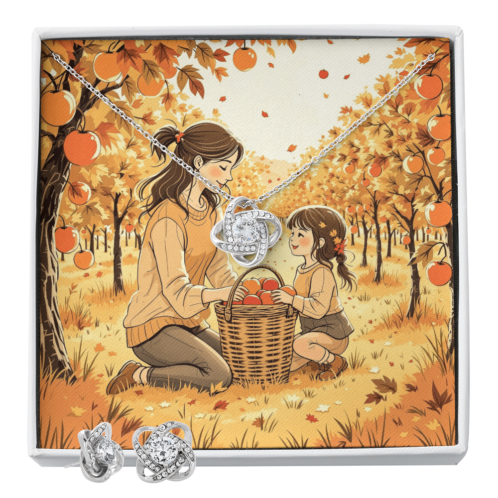 To My Mom Necklace & Earring Set - Golden Apple Orchard