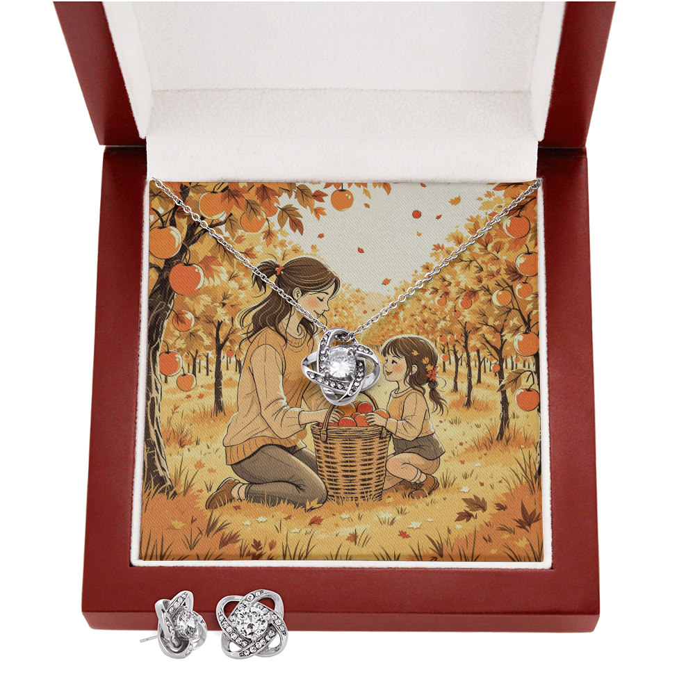 To My Mom Necklace & Earring Set - Golden Apple Orchard