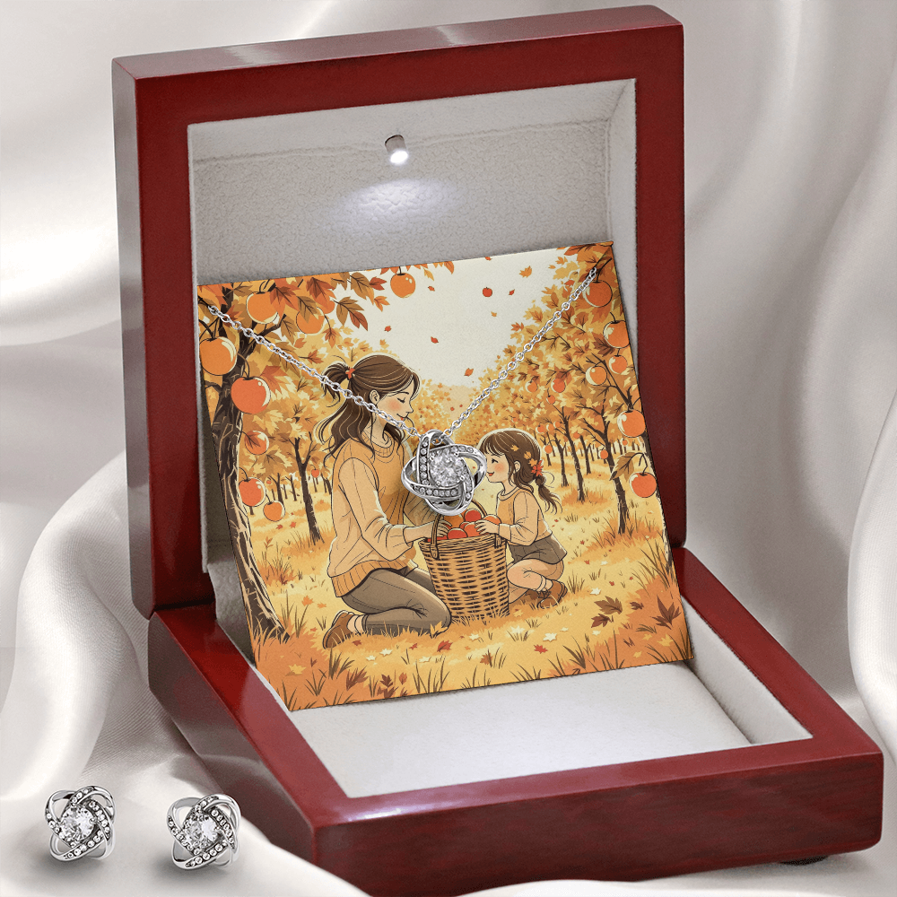 To My Mom Necklace & Earring Set - Golden Apple Orchard