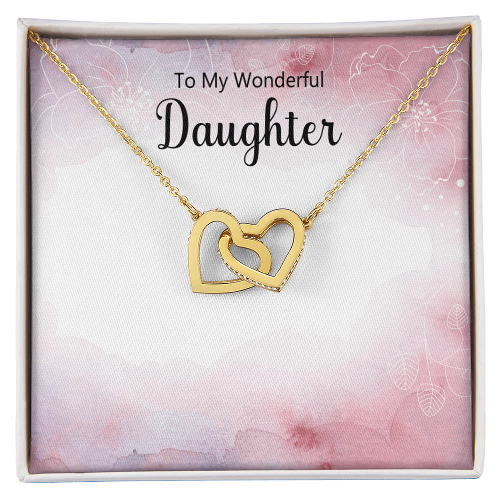 To My Daughter Interlocking Hearts Necklace