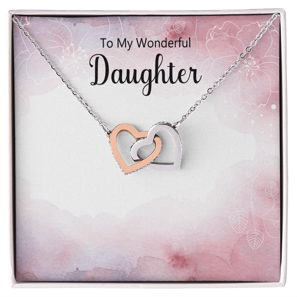 To My Daughter Interlocking Hearts Necklace