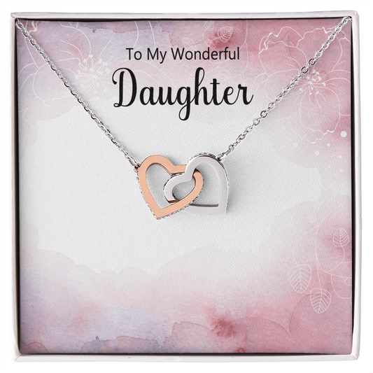 To My Daughter Interlocking Hearts Necklace