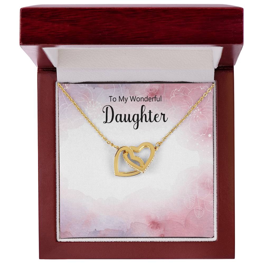 To My Daughter Interlocking Hearts Necklace