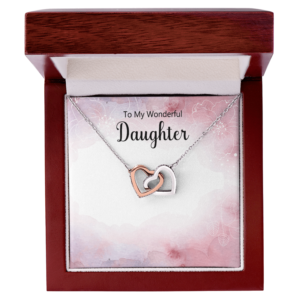 To My Daughter Interlocking Hearts Necklace