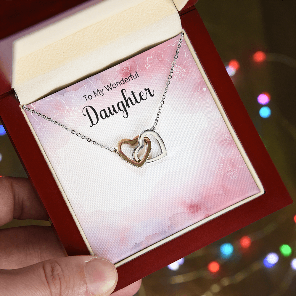 To My Daughter Interlocking Hearts Necklace