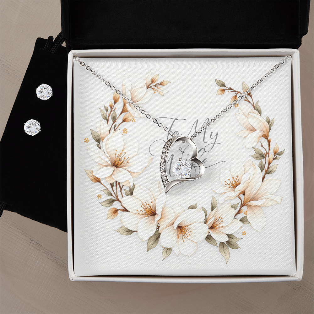 To My Wife Necklace & Earring Set - Magnolia Grace
