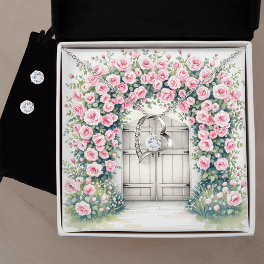 To My Wife Necklace & Earring Set - Rose Garden Gate