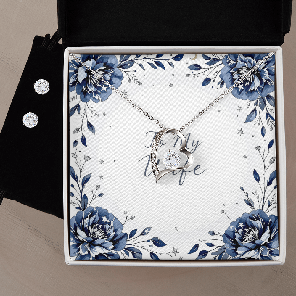 To My Wife Necklace & Earring Set - Moonlit Love