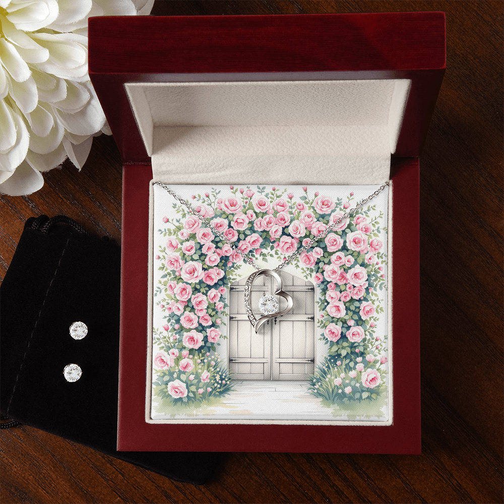 To My Wife Necklace & Earring Set - Rose Garden Gate