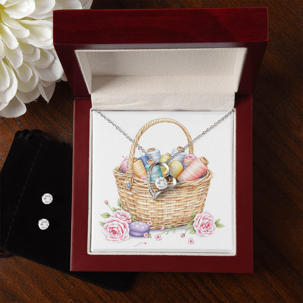 To My Mom Necklace & Earring Set - Grandma's Sewing Basket