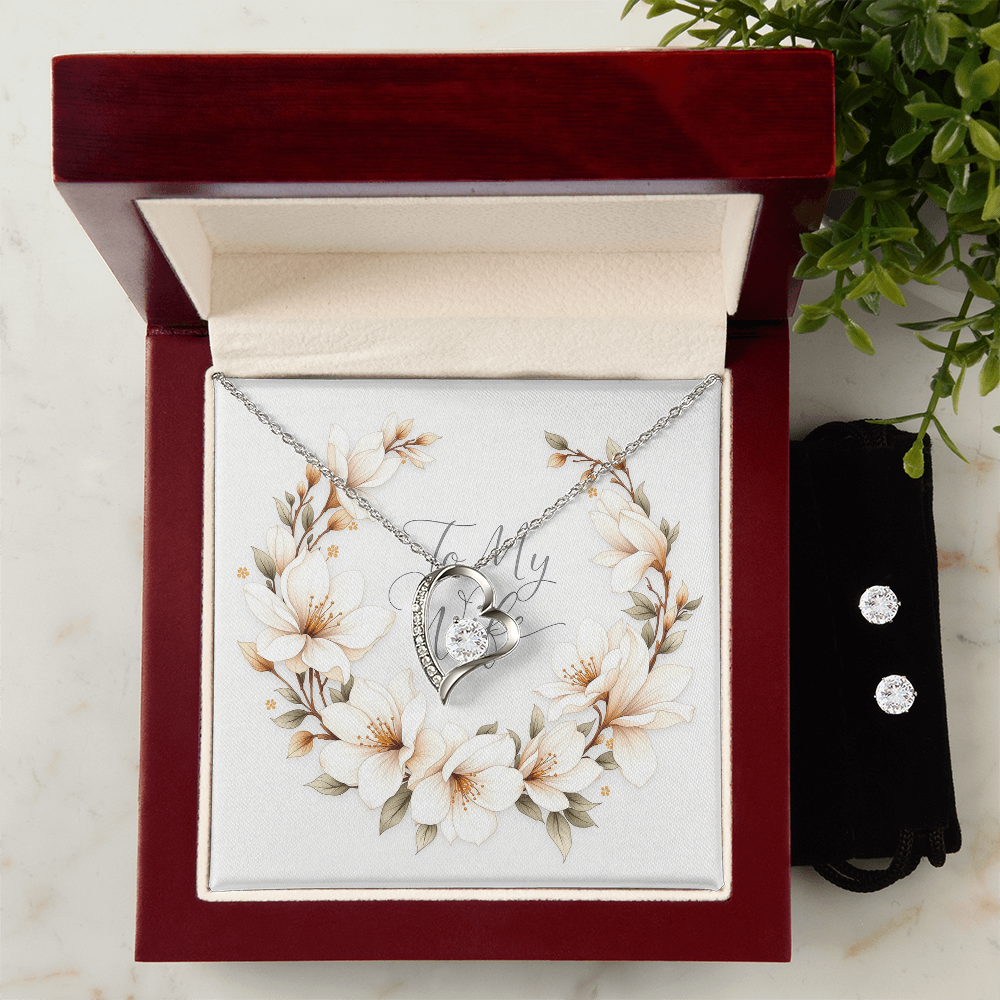 To My Wife Necklace & Earring Set - Magnolia Grace